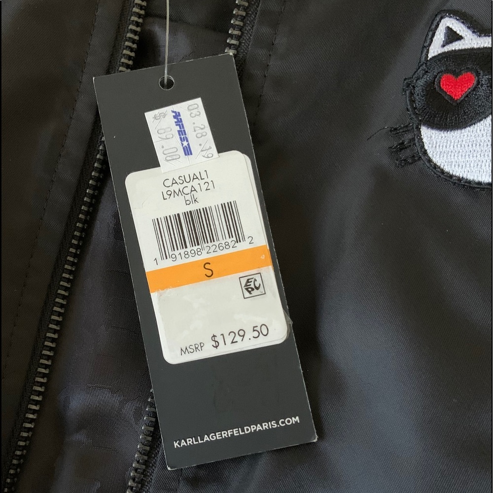 Karl Lagerfeld Black Bomber Jacket - Picture 8 of 9